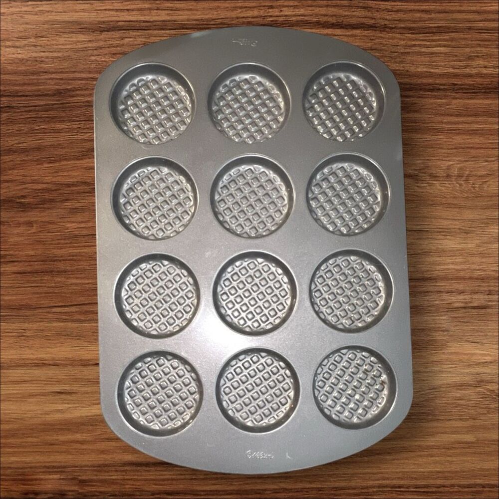 Wilton 12-Cavity Mini Waffle Cookie Baking Pan Nonstick